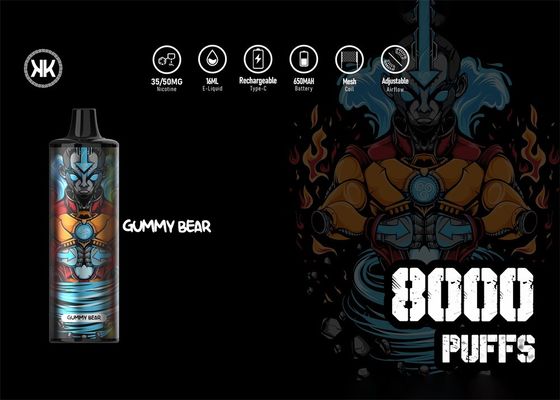 qualità  Rechargeable 16ml 8000 Puffs 650mah Disposable Vape Device KK Energy Max Fabbrica