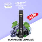 Il nuovo sapore arriva IGET XXL 1800 SOFFIA ghiaccio dell'uva della mora della capacità 7ml