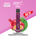 IGET XXL 1800 soffia la capacità eliminabile ultimo Juice Flavors Vape Pen Device di Vapes 7ml