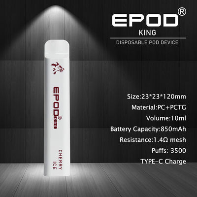 Liquido di re 10ml di EPOD dentro la sigaretta eliminabile 850mAh del nicotina ricaricabile