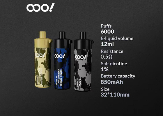 6000 soffia gusto succoso fumare eliminabile della frutta di Vape DTL di energia del nicotina 15ml EPOD di 1% il pro grande