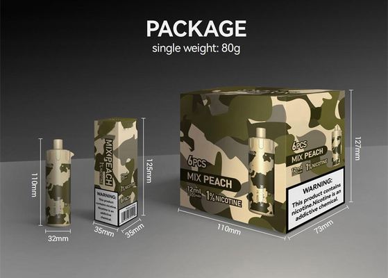 Sigaretta elettronica eliminabile 6000Puffs del grande nicotina ricaricabile del fumo 1%
