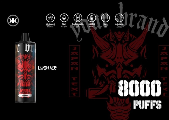Batteria eliminabile di Max Vape Pen With 850mAh di energia dei soffi di KK 8000 ricaricabile