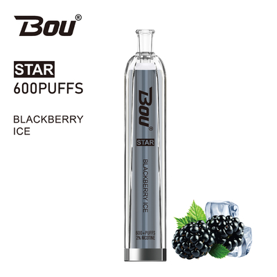 600 batteria di Vape BOU Star With 500mah del nicotina dei soffi 2ml 2%