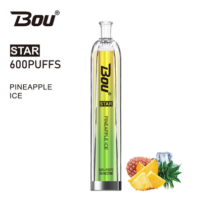 600 batteria di Vape BOU Star With 500mah del nicotina dei soffi 2ml 2%