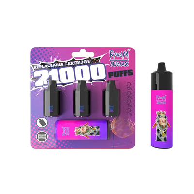 RandM originale Sunax 21000 soffi Vape ha precompilato i baccelli 14mlx3 con Mesh Coil