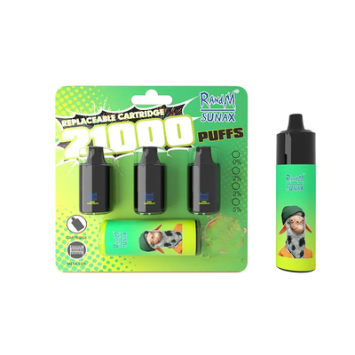 RandM originale Sunax 21000 soffi Vape ha precompilato i baccelli 14mlx3 con Mesh Coil