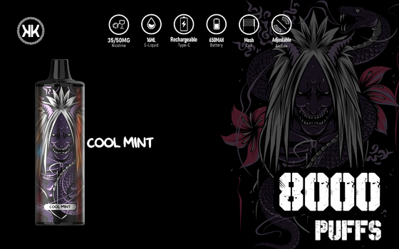 Batteria ricaricabile eliminabile di Vape 650mah di Cig 8000 dei soffi massimi EPOD E di energia di KK