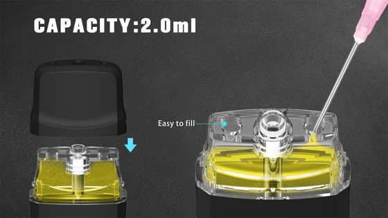 2 baccello eliminabile ricaricabile della penna 280mAh di resistenza CBD Vape dell'apertura 1.4ohm di ml 4*2.0 millimetro