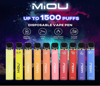 Sigarette liquide elettroniche eliminabili dei soffi di Miou Vape del nicotina di 5% 1500
