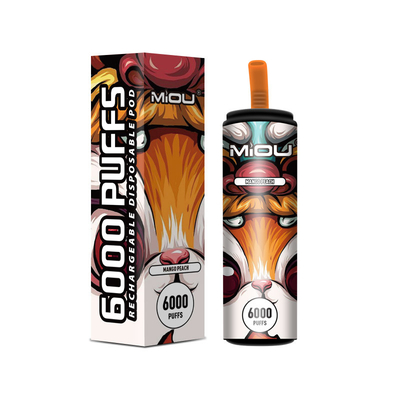 nicotina eliminabile ricaricabile del soffio 5% di 650mAh Vape Miou 6000