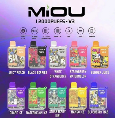 Hot Sale Miou V3 20 Aromi Display Disposable Vape 12000 Puffs Nicotina E Cig Vape