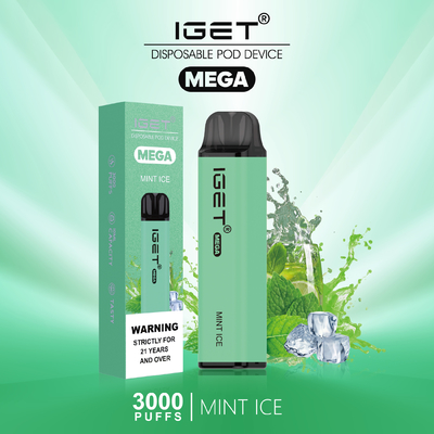 Soffi MEGA eliminabili della penna IGET di Vape di progettazione inventiva 3000 8 sapori facoltativi