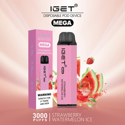 Soffi MEGA eliminabili della penna IGET di Vape di progettazione inventiva 3000 8 sapori facoltativi