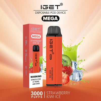 Soffi MEGA eliminabili della penna IGET di Vape di progettazione inventiva 3000 8 sapori facoltativi