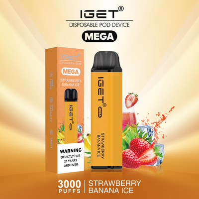Soffi MEGA eliminabili della penna IGET di Vape di progettazione inventiva 3000 8 sapori facoltativi
