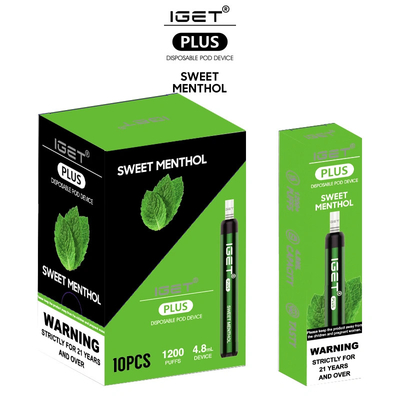 Soffi elettronici eliminabili 4.8ml Iget della penna 1200 della sigaretta di qualità premio più Vape eliminabile