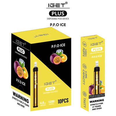 Iget più il multiplo condisce 1200 soffi che la sigaretta elettronica vaporizza 4.8ml Vape Pen Disposable