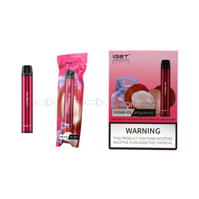 Penna eliminabile elettronica dei soffi 2.4ml Iget Shion Vape della sigaretta 600 di alta qualità