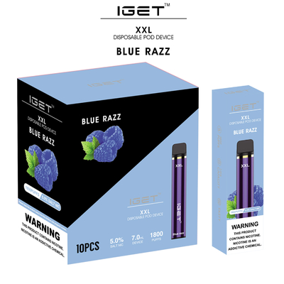 1800 sigaretta eliminabile del baccello E del vaporizzatore dei soffi 7ml XXL IGET Vape