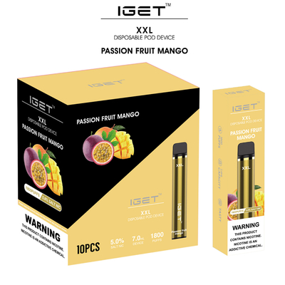 1800 sigaretta eliminabile del baccello E del vaporizzatore dei soffi 7ml XXL IGET Vape