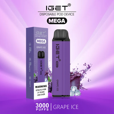 Il soffio MEGA di Iget 3000 ha colorato il fumo di Vape, sigarette su ordinazione elettroniche del vapore