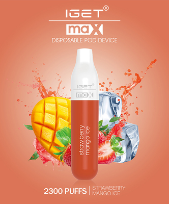 2300f IGET MAX Flat Pod Vape Pen, sistema portatile del baccello del mango 8ml