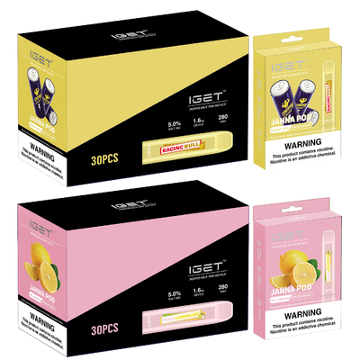 450 soffi 1.6ml IGET Vape JANNA Electronic Cigarette eliminabile
