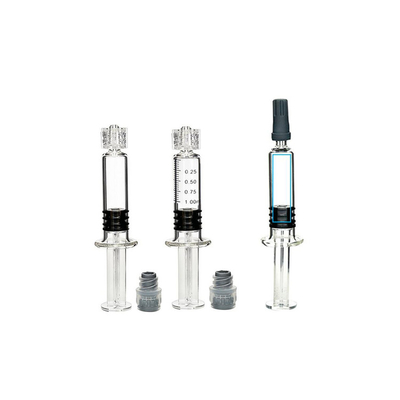 Siringa di vetro dell'olio di CBD THC DELTA8, siringa 1ml della serratura di IPlayecigs Luer