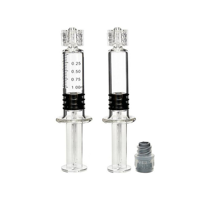 1/6 di siringa di vetro dell'olio di Cbd dell'applicatore della limanda, 1ml ha precompilato le siringhe della serratura di Luer
