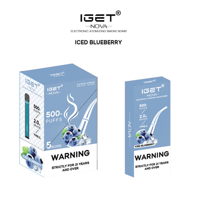 La batteria ricaricabile originale 2ml dei soffi di Iget Nova Device Kit Disposable 500 ha precompilato la penna di Vape della cartuccia