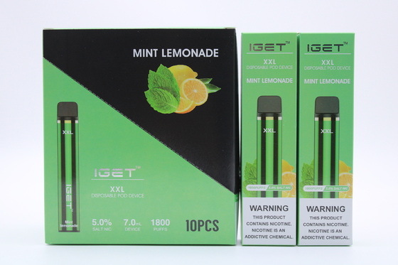 Iget originale XXL 1800 soffia sigarette eliminabili del baccello la batteria 2.4ml del dispositivo 950mAh che ha precompilato la penna di Vape della cartuccia