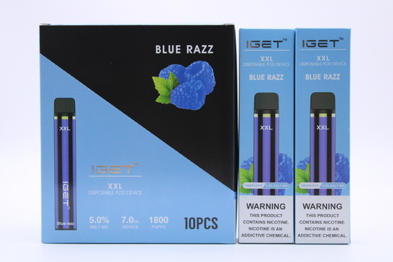 Iget originale XXL 1800 soffia sigarette eliminabili del baccello la batteria 2.4ml del dispositivo 950mAh che ha precompilato la penna di Vape della cartuccia