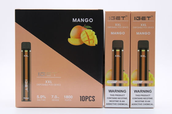 Iget originale XXL 1800 soffia sigarette eliminabili del baccello la batteria 2.4ml del dispositivo 950mAh che ha precompilato la penna di Vape della cartuccia