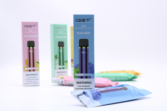 IGET originale XXL 1800 soffia corredo elettronico dei dispositivi del baccello delle sigarette della batteria eliminabile 950mAh