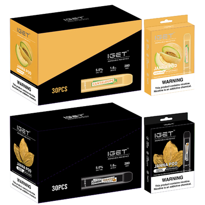 Il colore multiplo all'ingrosso IGET JANNA 450 soffia penna eliminabile di Vape