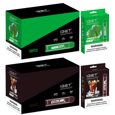 Il colore multiplo all'ingrosso IGET JANNA 450 soffia penna eliminabile di Vape