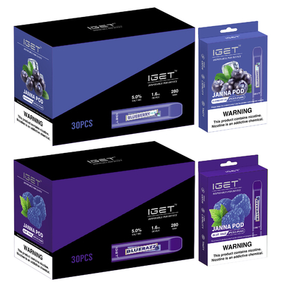 Il colore multiplo all'ingrosso IGET JANNA 450 soffia penna eliminabile di Vape