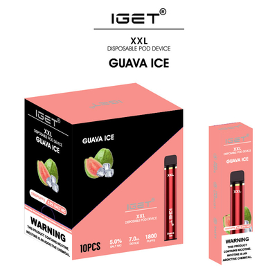 IGET XXL 1800 SOFFIA nicotina eliminabile della penna 7ml 5% del vape della fabbrica originale del iget