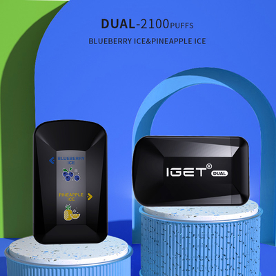 IGET si raddoppiano 2100 soffi 2 sapori in 1 capacità eliminabile della penna 8.0ml del vape