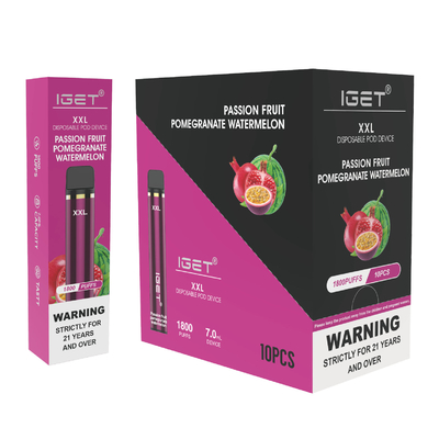 IGET originale XXL 1800 soffia nicotina eliminabile 950mah della penna 7ml 5% del vape