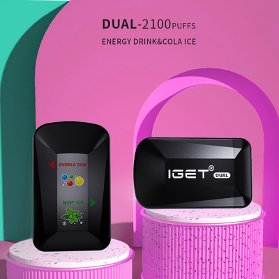 IGET si raddoppiano 2 sapori in 1 2100 penna eliminabile di Vape della capacità dei soffi 8.0ml