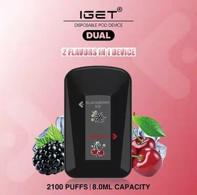 Iget si raddoppia 2 sapori in 1 sigaretta elettronica eliminabile di 2100 soffi