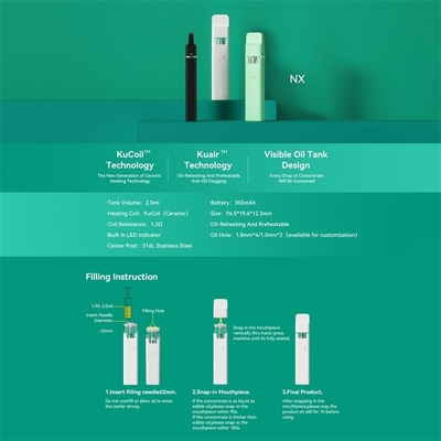 Bobina ceramica di vendita CBD del baccello del vape di capacità visibile eliminabile diretta su ordinazione di qualità superiore 2ml della penna