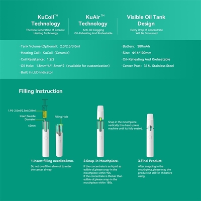 Alta qualità P25 Vape eliminabile all'ingrosso una bobina ceramica da 380 mah